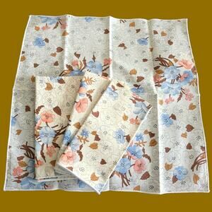 Vintage Flower Hankies Lot Of 4 Total 16" x 16"